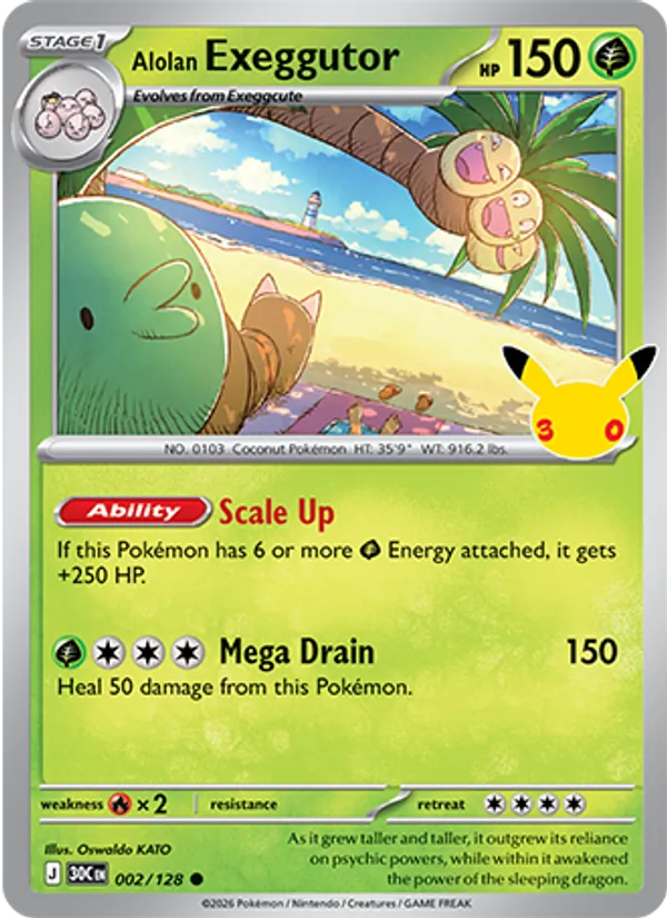 Alolan Exeggutor #002 – 30th Celebration card
