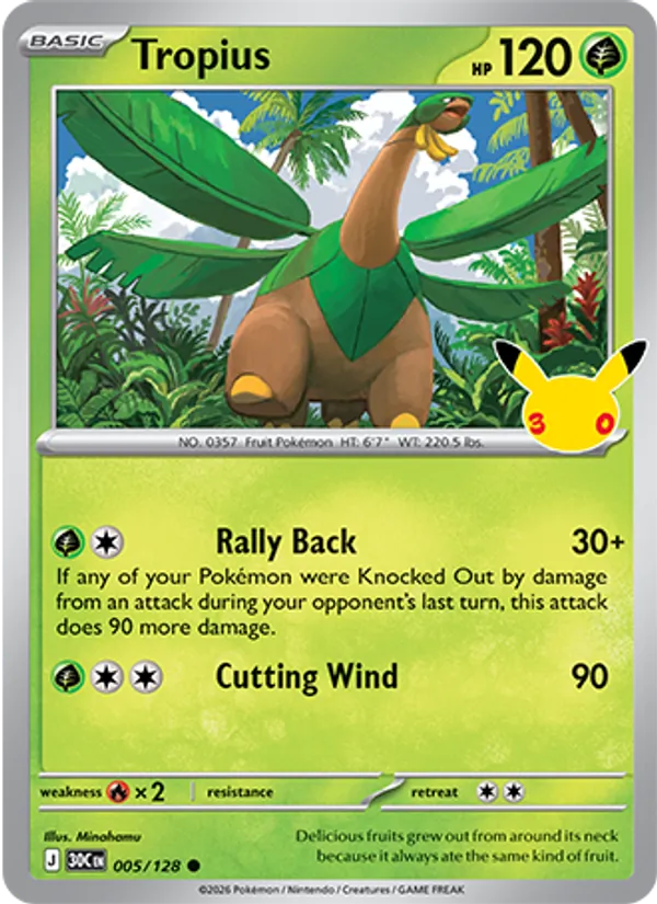 Tropius #005 – 30th Celebration card