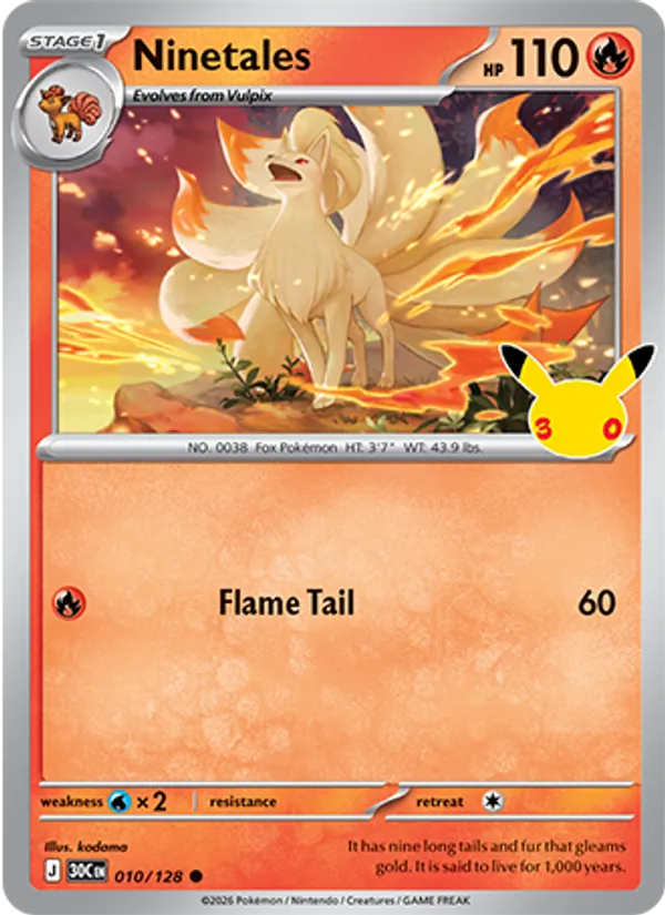 Ninetales #010 – 30th Celebration card