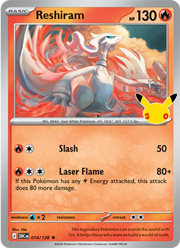 Reshiram #014 – 30th Celebration card