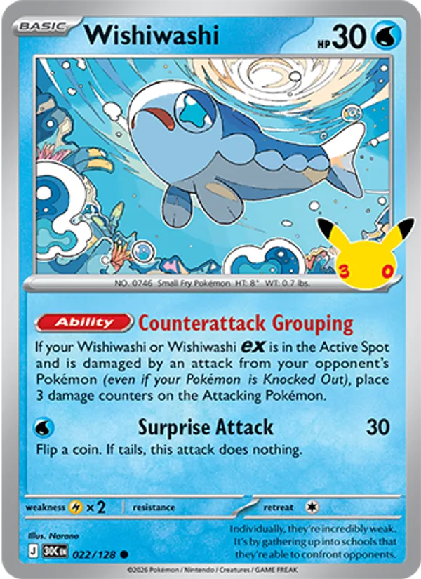 Wishiwashi #022 – 30th Celebration card
