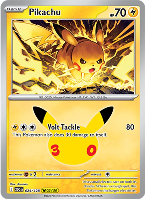 Pikachu #024 – 30th Celebration card