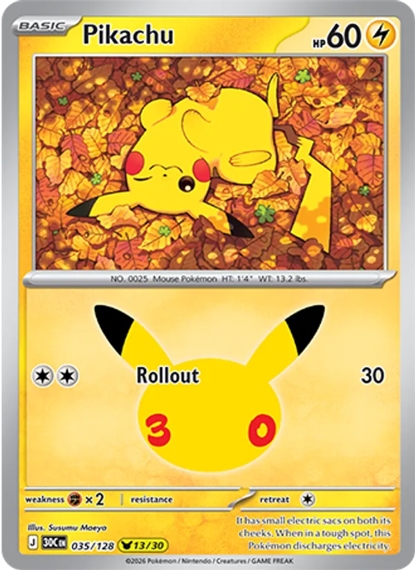Pikachu #035 – 30th Celebration card