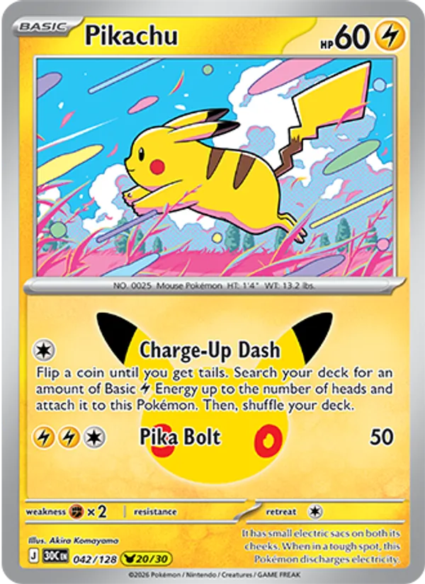 Pikachu #042 – 30th Celebration card