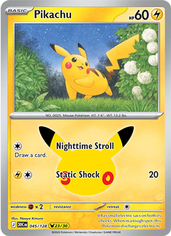 Pikachu #045 – 30th Celebration card