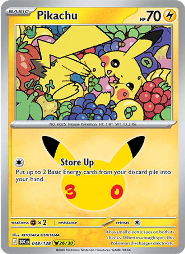 Pikachu #048 – 30th Celebration card