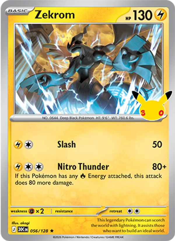 Zekrom #056 – 30th Celebration card