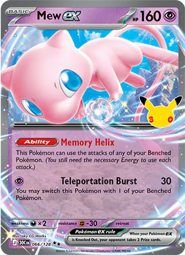 Mew ex #066 – 30th Celebration card