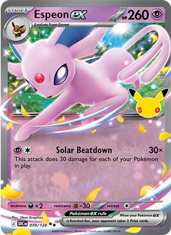 Espeon ex #070 – 30th Celebration card