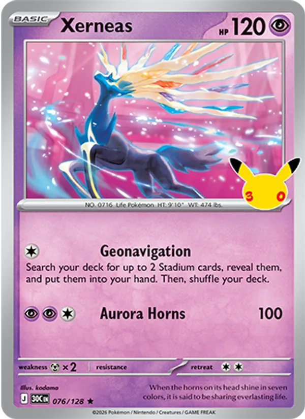 Xerneas #076 – 30th Celebration card
