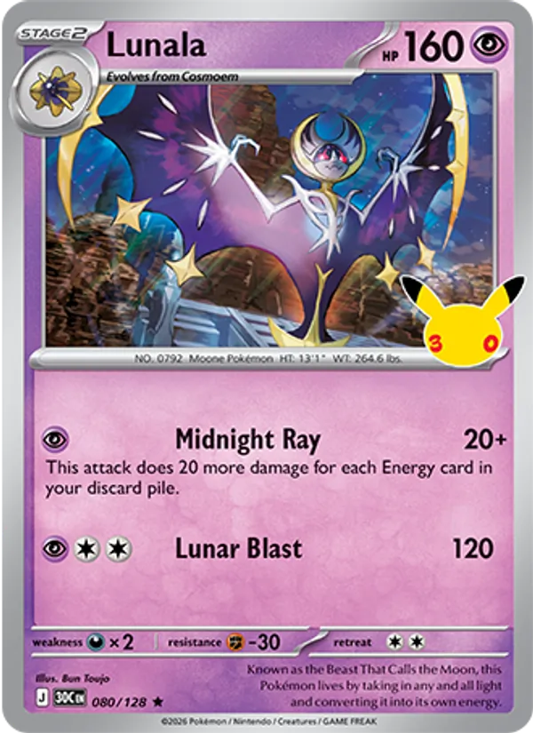 Lunala #080 – 30th Celebration card