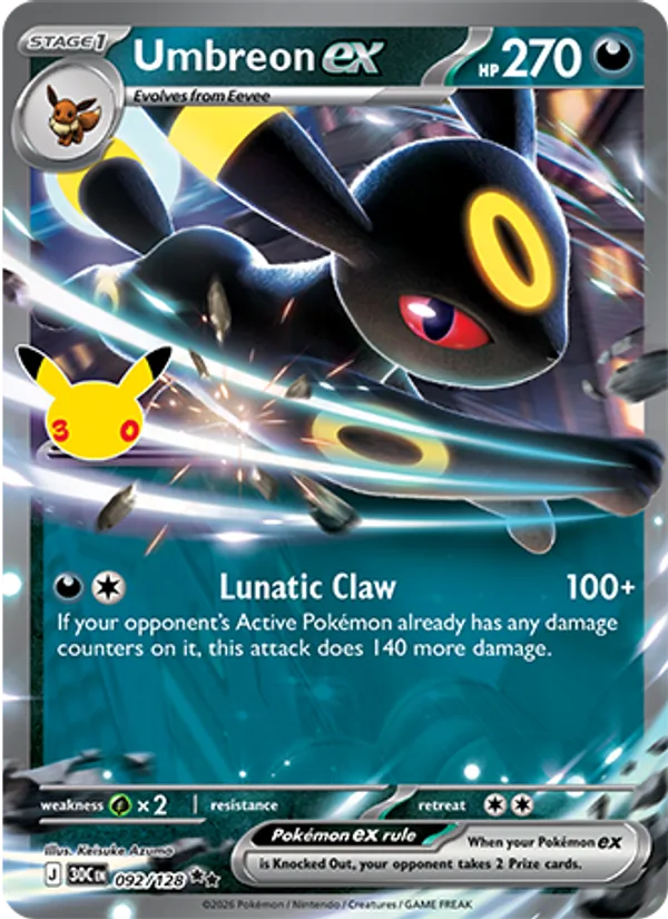 Umbreon ex #092 – 30th Celebration card