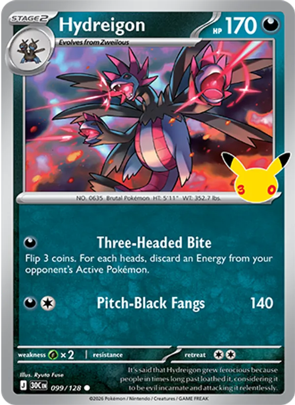 Hydreigon #099 – 30th Celebration card