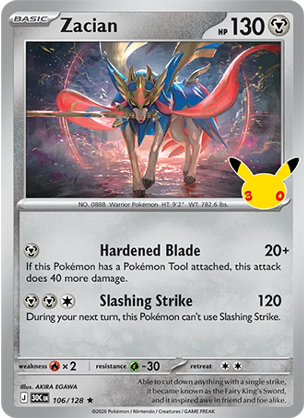 Zacian #106 – 30th Celebration card