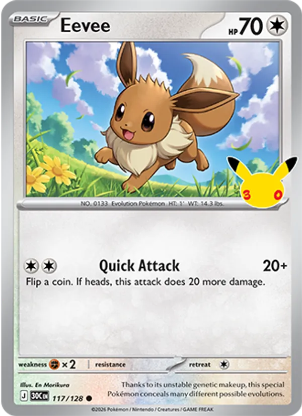 Eevee #117 – 30th Celebration card