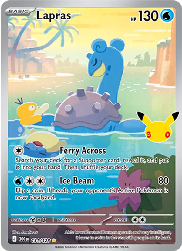 Lapras #131 – 30th Celebration card