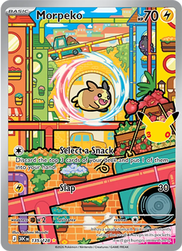 Morpeko #135 – 30th Celebration card