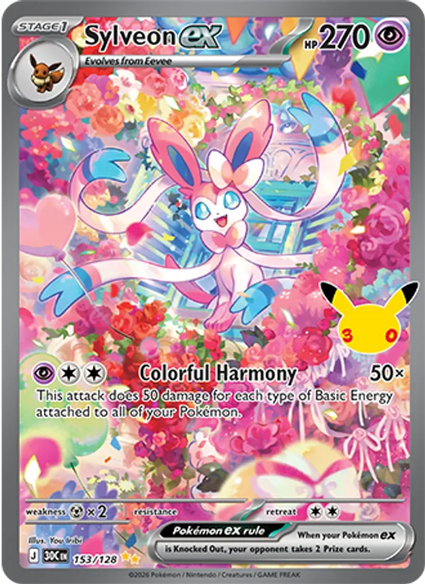 Sylveon ex #153 – 30th Celebration card