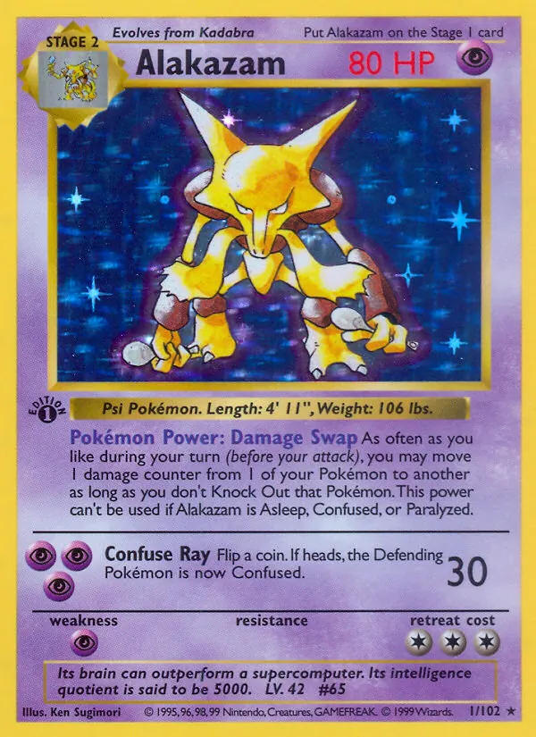 Alakazam #1 – Base Set card
