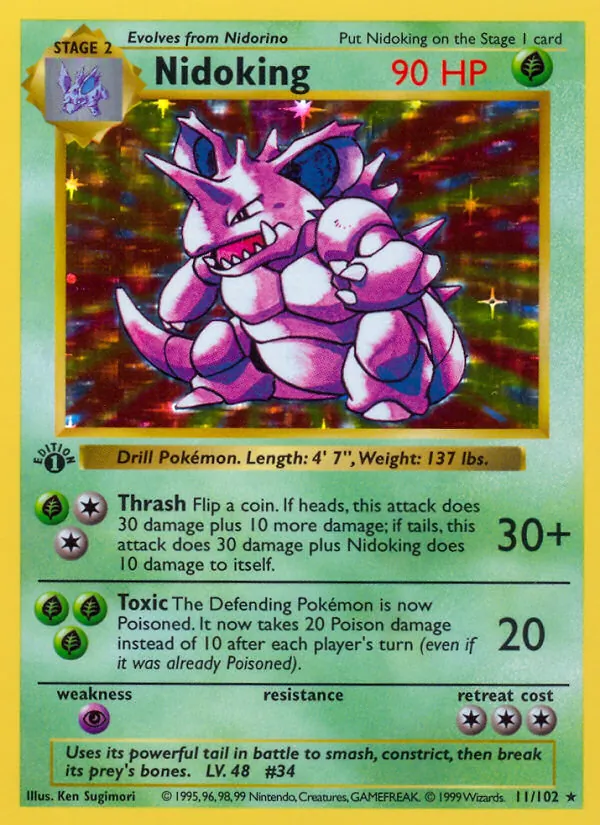 Nidoking #11 – Base Set card