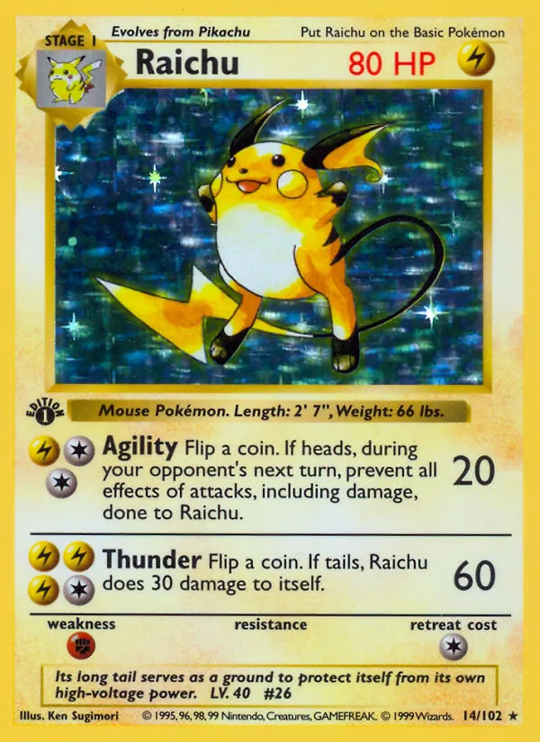 Raichu #14 – Base Set card