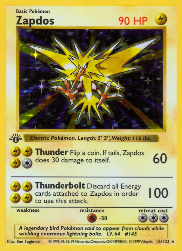 Zapdos #16 – Base Set card