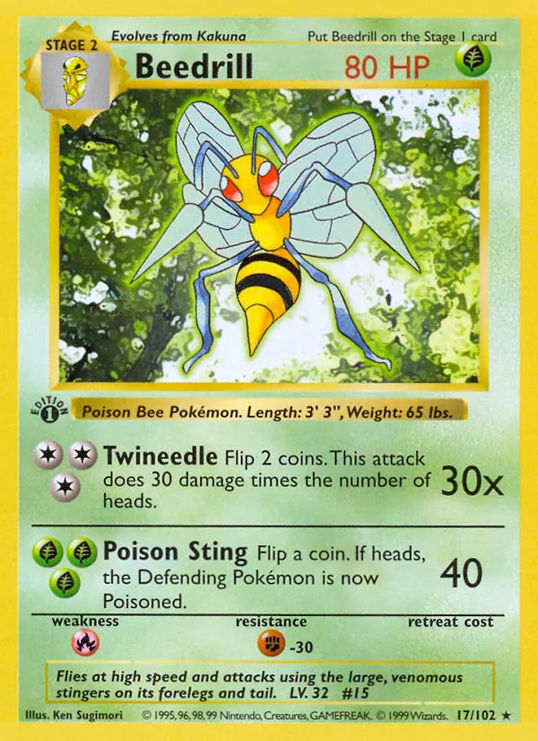 Beedrill #17 – Base Set card