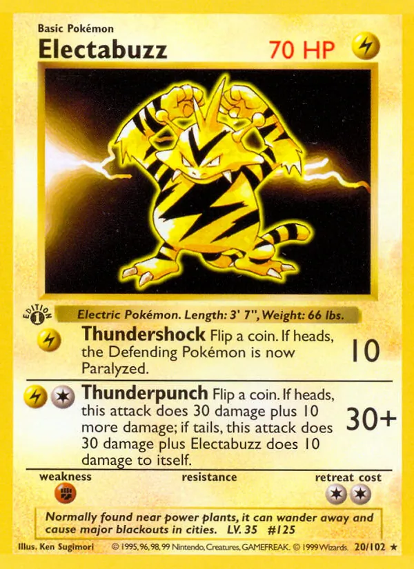 Electabuzz #20 – Base Set card