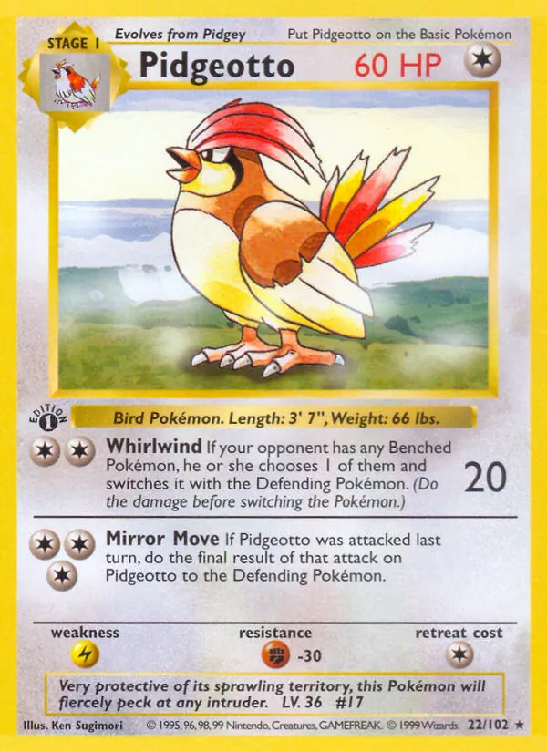 Pidgeotto #22 – Base Set card