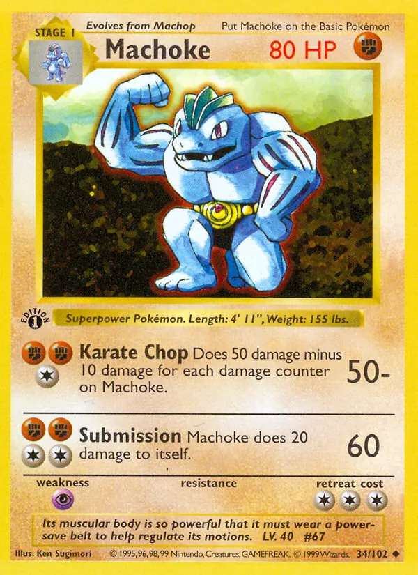 Machoke #34 – Base Set card
