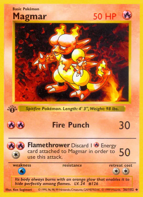 Magmar #36 – Base Set card