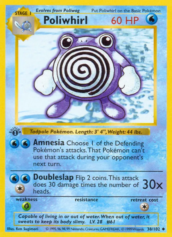 Poliwhirl #38 – Base Set card