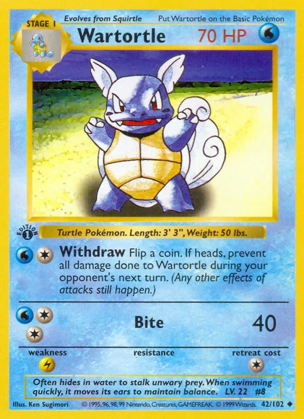 Wartortle #42 – Base Set card