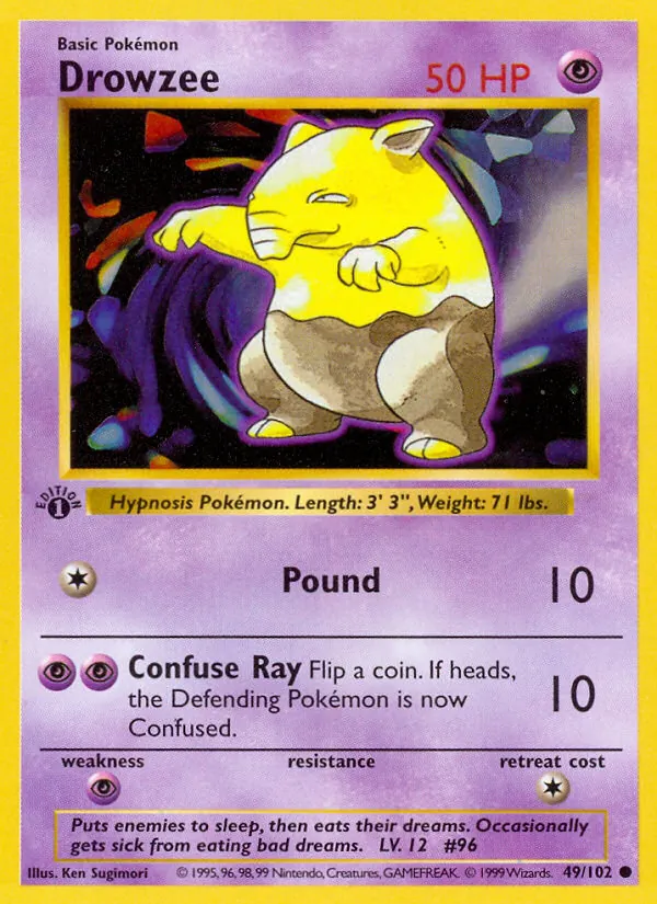 Drowzee #49 – Base Set card