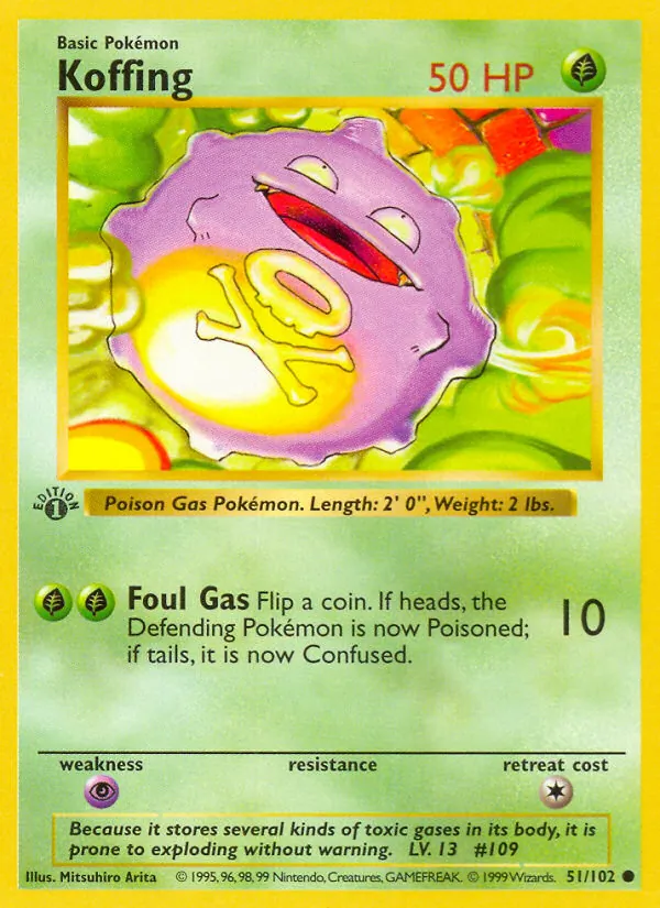 Koffing #51 – Base Set card