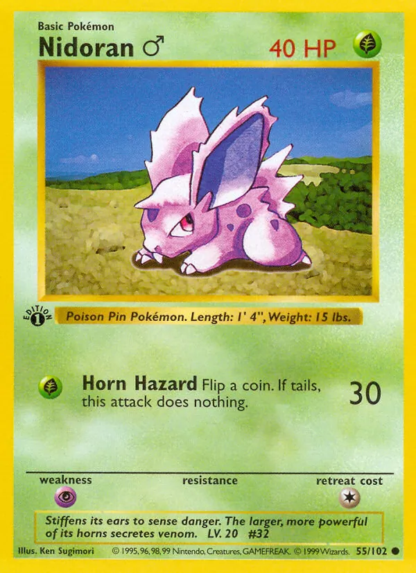 Nidoran♂ #55 – Base Set card