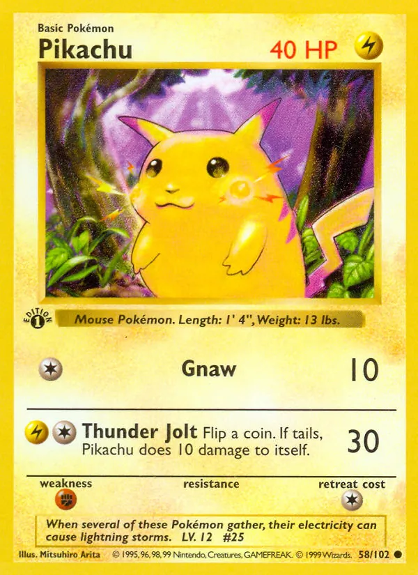 Pikachu #58 – Base Set card
