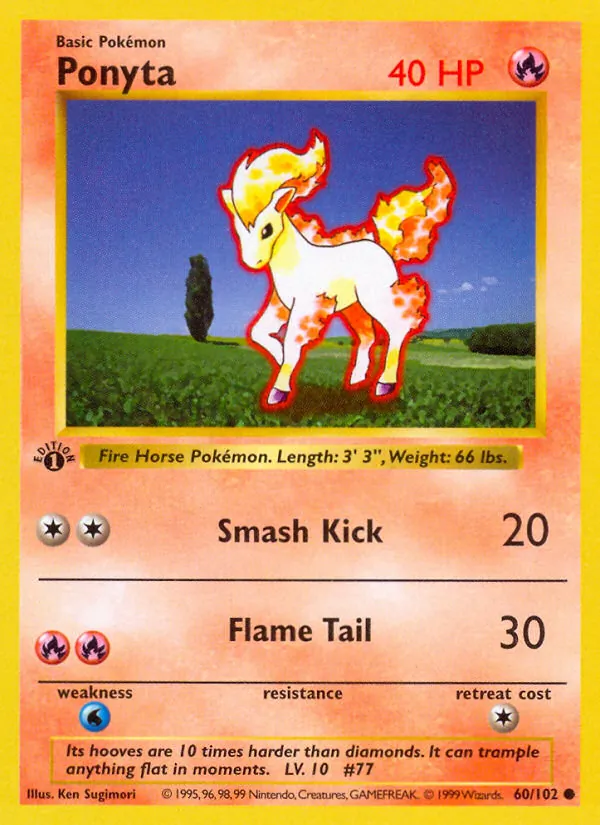 Ponyta #60 – Base Set card