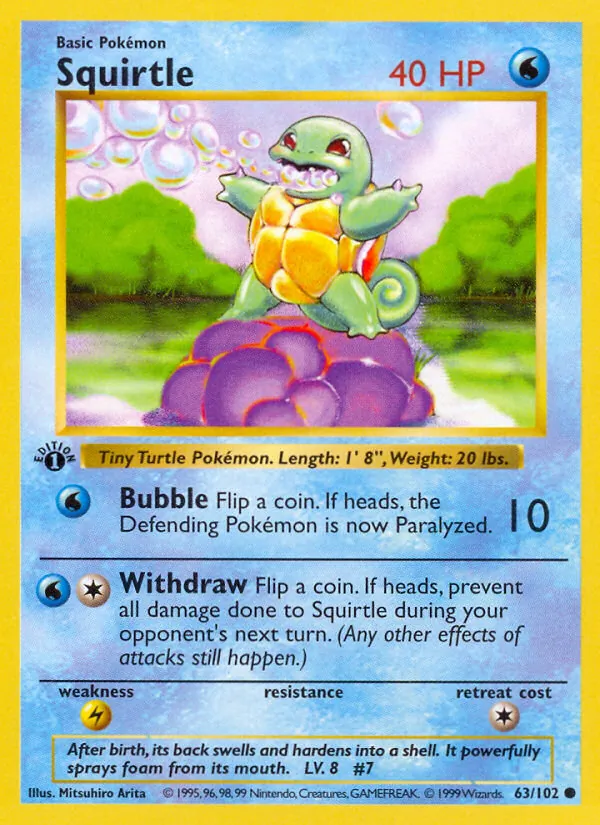 Squirtle #63 – Base Set card