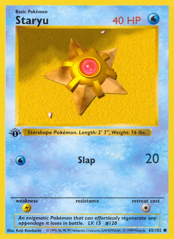 Staryu #65 – Base Set card