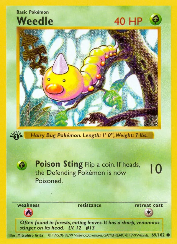 Weedle #69 – Base Set card