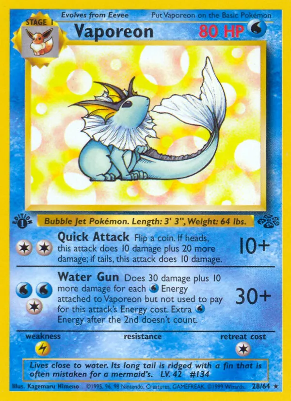 Vaporeon #28 – Jungle card