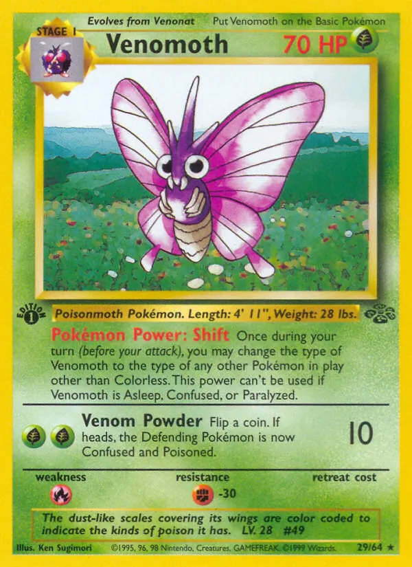 Venomoth #29 – Jungle card