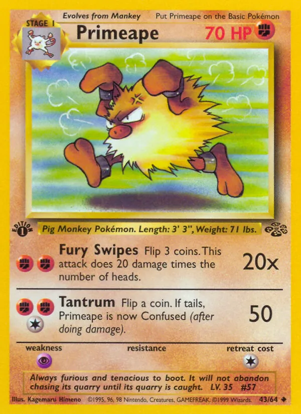 Primeape #43 – Jungle card