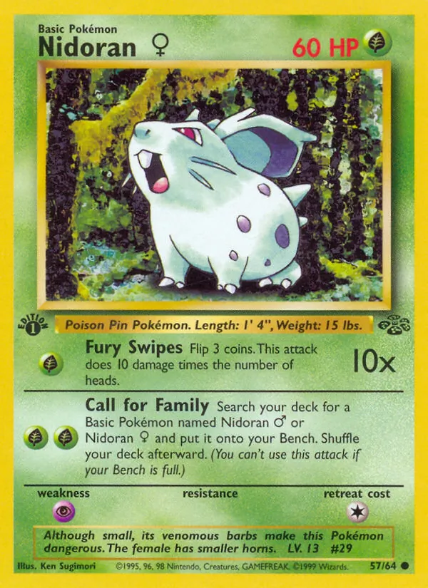 Nidoran♀ #57 – Jungle card