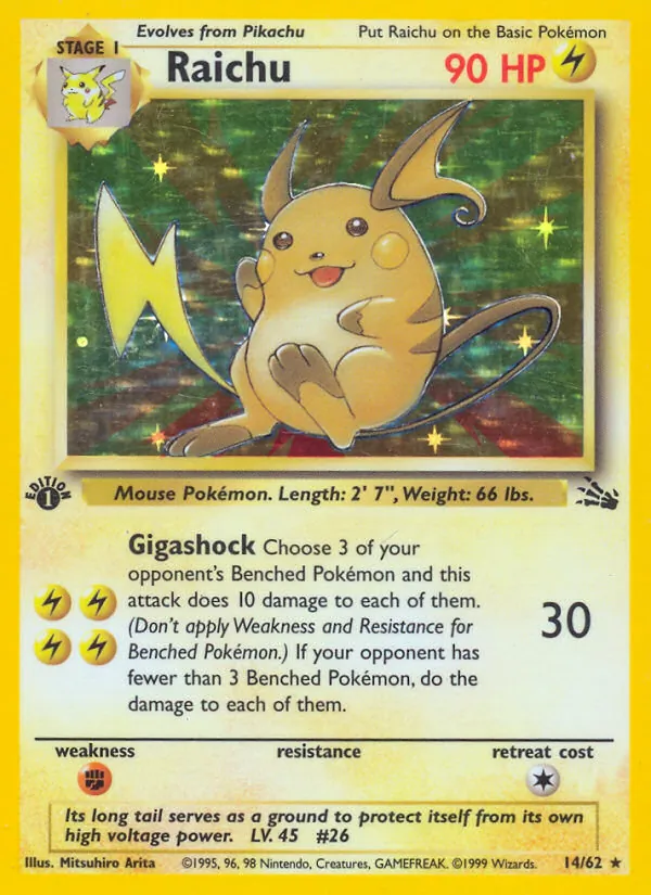Raichu #14 – Fossil card
