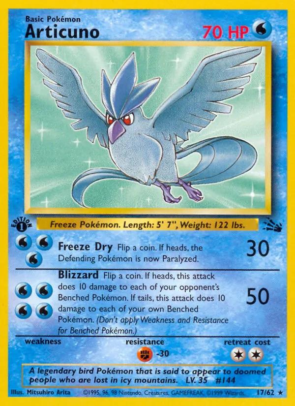 Articuno #17 – Fossil card