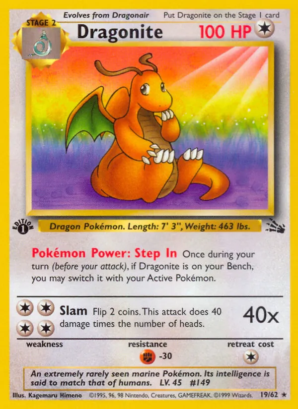 Dragonite #19 – Fossil card