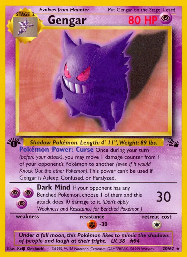 Gengar #20 – Fossil card