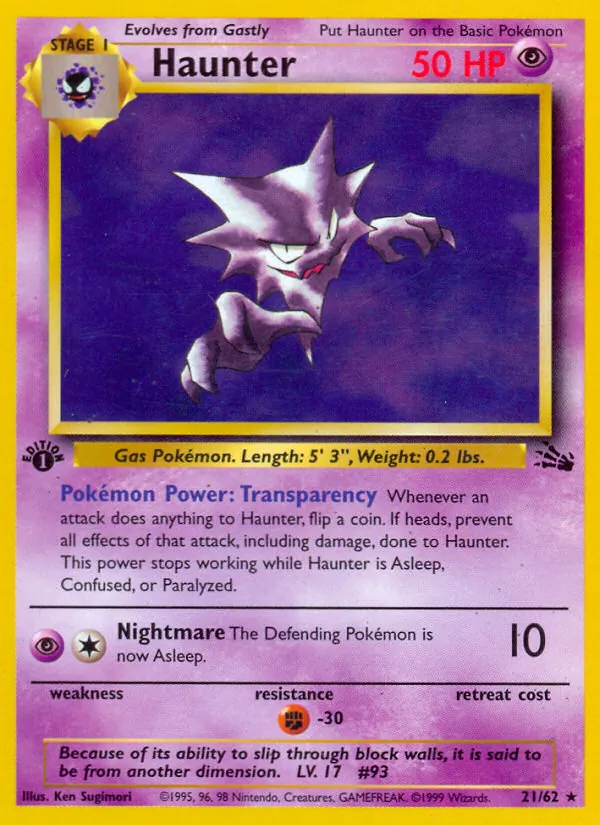 Haunter #21 – Fossil card